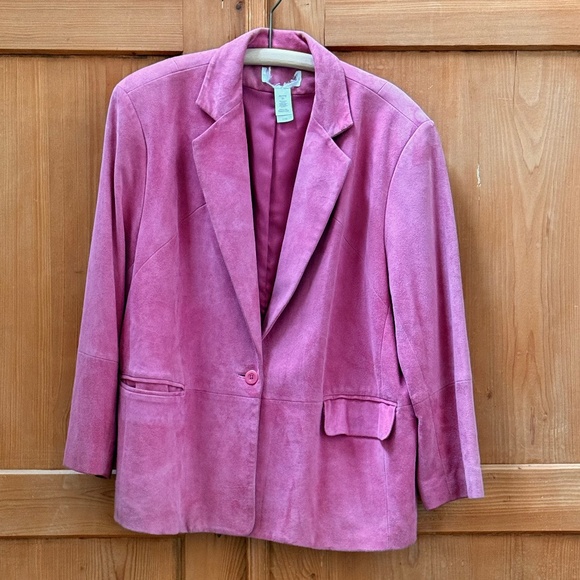 Elizabeth Pink Suede Blazer Sz 20 Petite - Picture 1 of 7